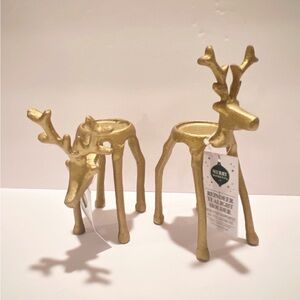 ALDI Reindeer Tea Light Holders Gold